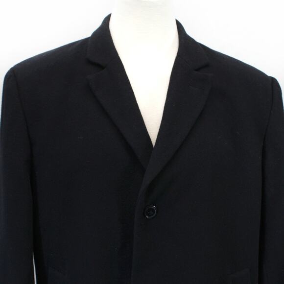 Pronto Uomo Men's Black Wool Blend Coat Jacket Minimalist Size 44 Short Medium - Picture 2 of 6
